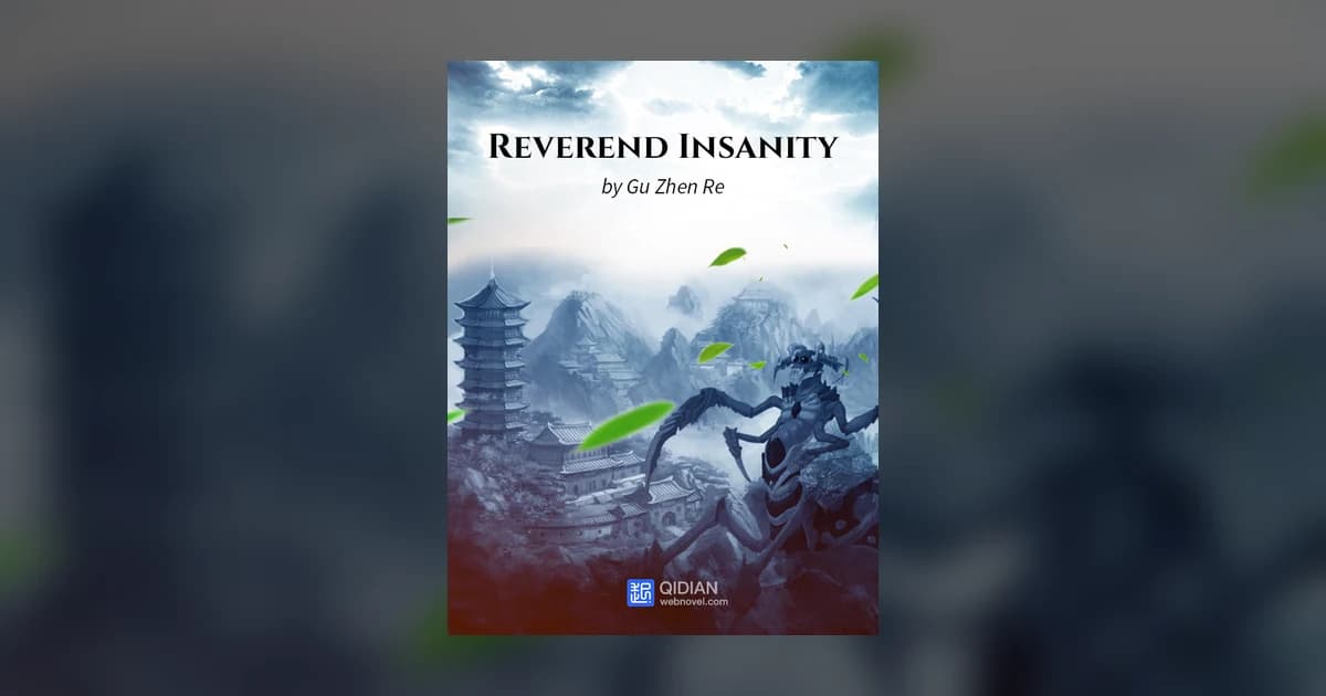 Official Qidian Reverend Insanity cover showing a blue mountain city and a dark Gu creature