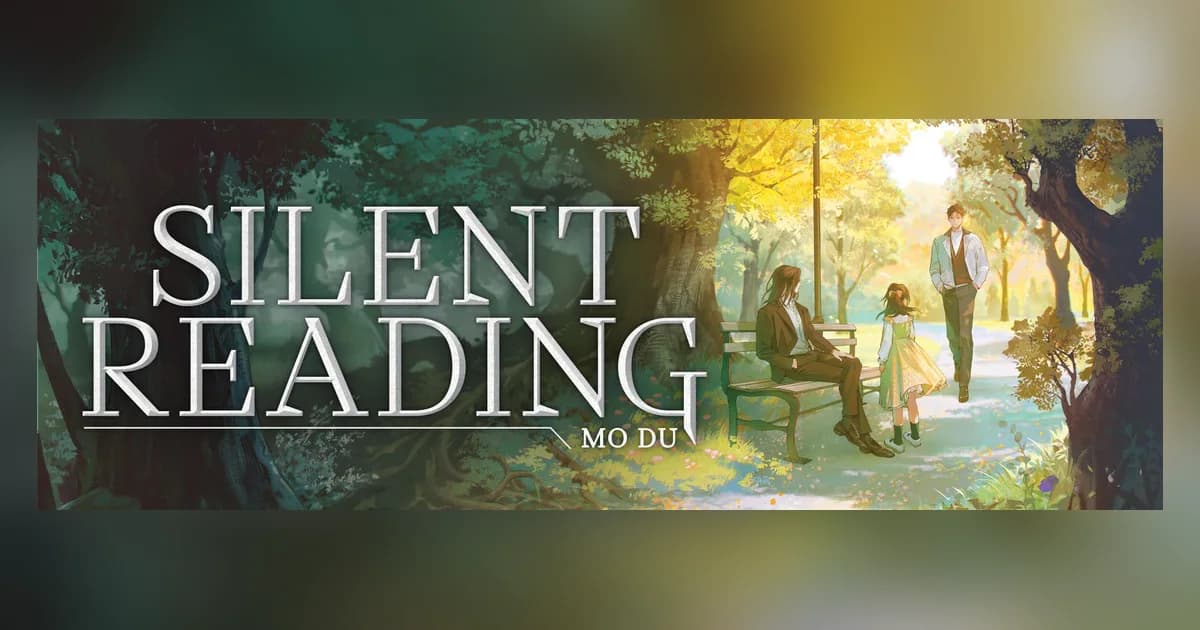 Seven Seas Silent Reading banner showing two men and a girl in a sunlit city park beside the Mo Du title lettering