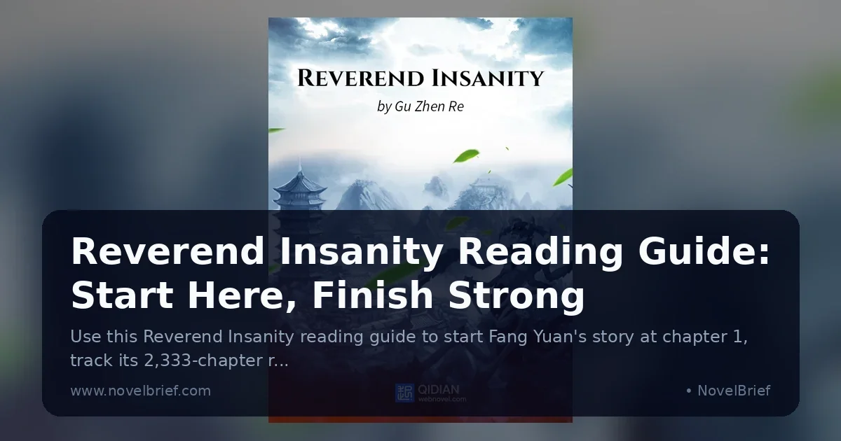 Official Reverend Insanity cover showing Fang Yuan among swirling Gu creatures beneath a red sky