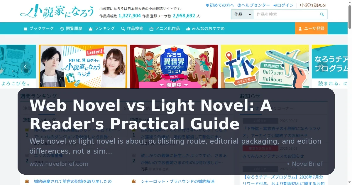 Preview: Web Novel vs Light Novel: A Reader's Practical Guide (Explainers)