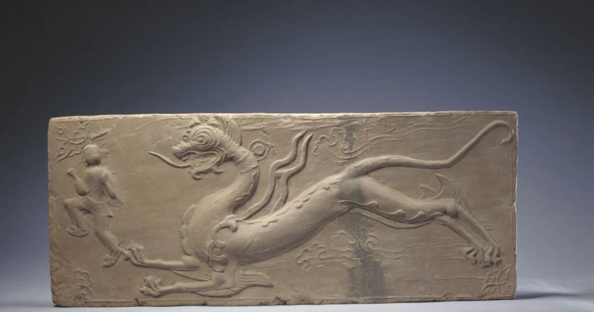 Tang-dynasty White Tiger brick relief from the Palace Museum collection