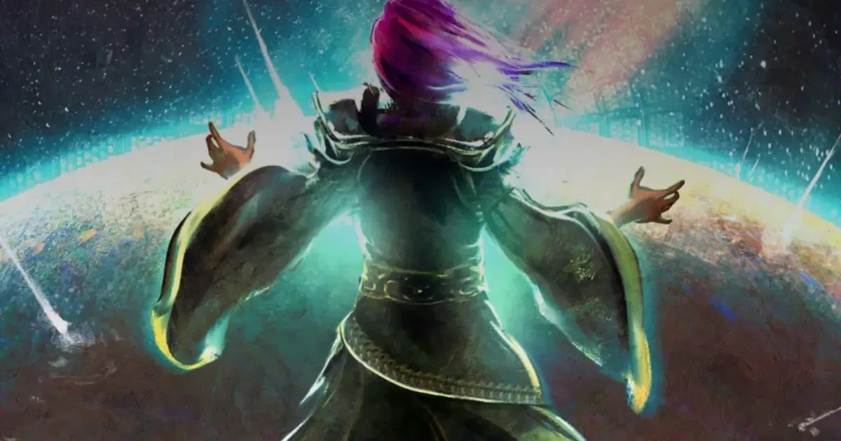 I Shall Seal the Heavens cover crop showing a purple-haired figure reaching both arms into a glowing sky