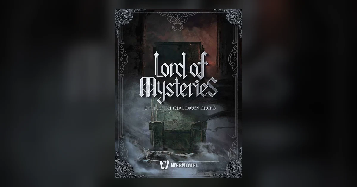 Official Lord of Mysteries cover with gothic lettering above a dark doorway