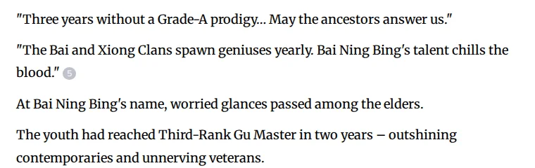 Reverend Insanity chapter 1 on Webnovel: the Gu Yue elders worry about Bai Ning Bing, who reached Third Rank in two years