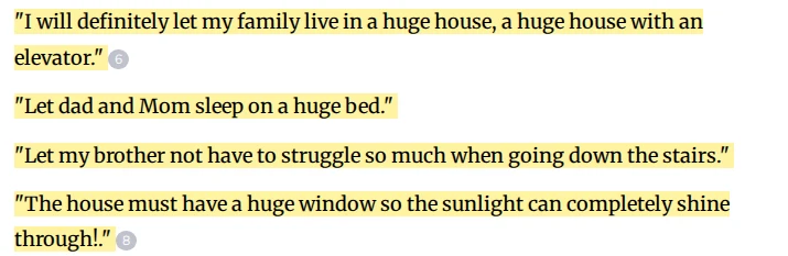 Swallowed Star chapter 2 on Webnovel, highlighted passage where Luo Feng promises his family a huge house with an elevator and a window full of sunlight