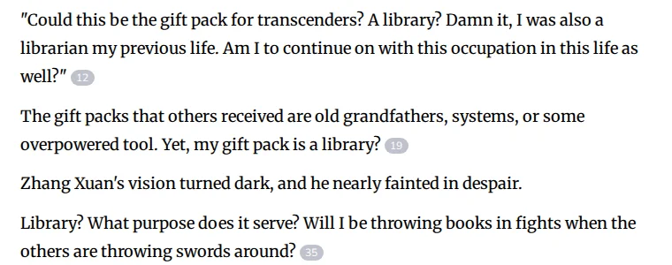 Library of Heaven's Path chapter 1 on Webnovel: Zhang Xuan complains that others get old grandfathers, systems or overpowered tools while his gift pack is a library