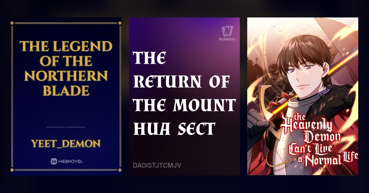 Official covers of three murim novels side by side